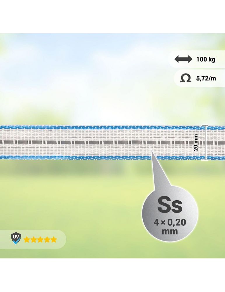 Reflexná páska na elektrický ohradník, šírka 20...