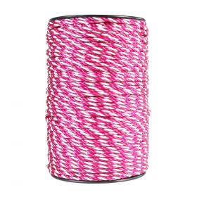 Lano elektrického ohradníka, priemer 4,5 mm, ružovo-biele, 200 m, 0,16 Ω/m 2
