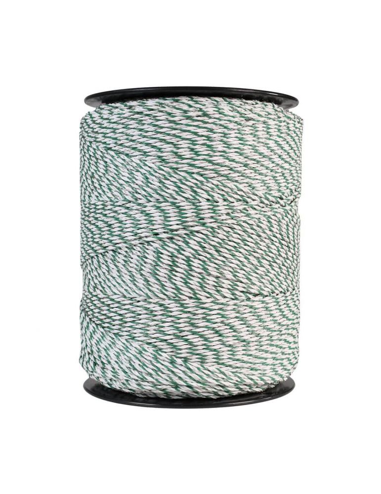 Lanko pre elektrický ohradník, priemer 3 mm, zeleno-biely, dĺžka 1000 m, 0,18 Ω/m
