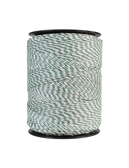 Lanko pre elektrický ohradník, priemer 3 mm, zeleno-biely, dĺžka 1000 m, 0,18 Ω/m