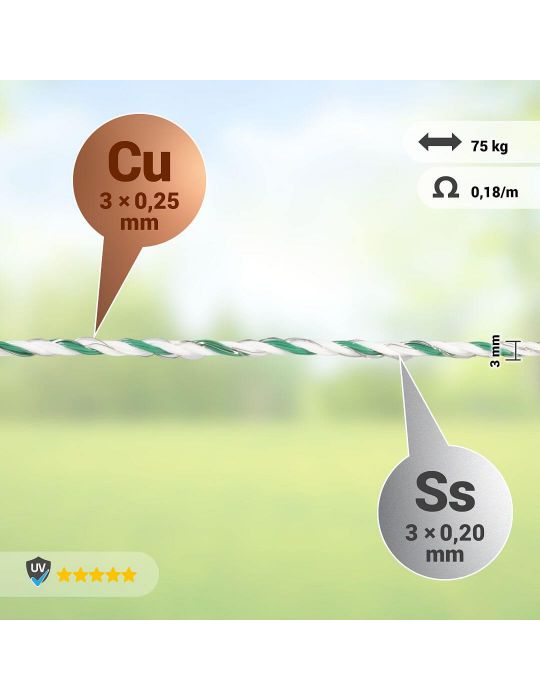 Lanko pre elektrický ohradník, priemer 3 mm,...