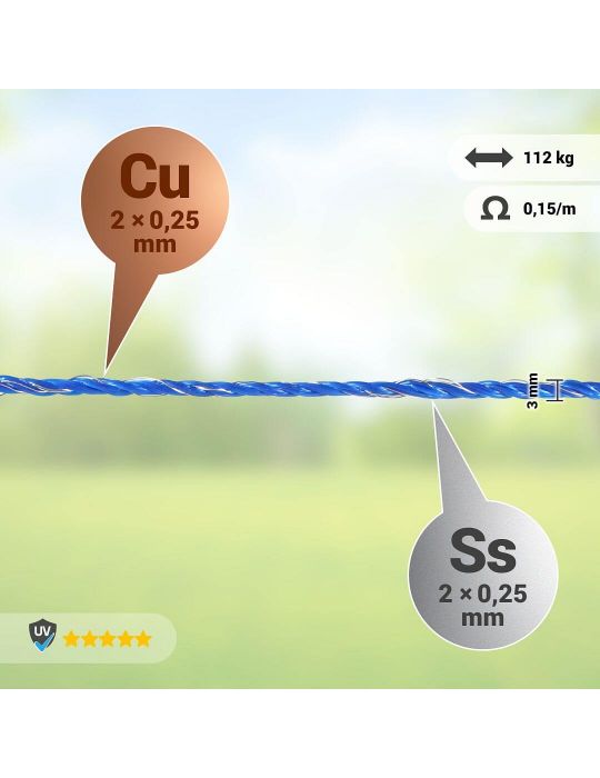 Lanko pre elektrický ohradník, priemer 3 mm,...