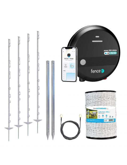 Sada elektrického ohradníka pre dobytok, ovce, kozy a proti lesnej zveri - LTE zdroj DUO - lanko 400 m
