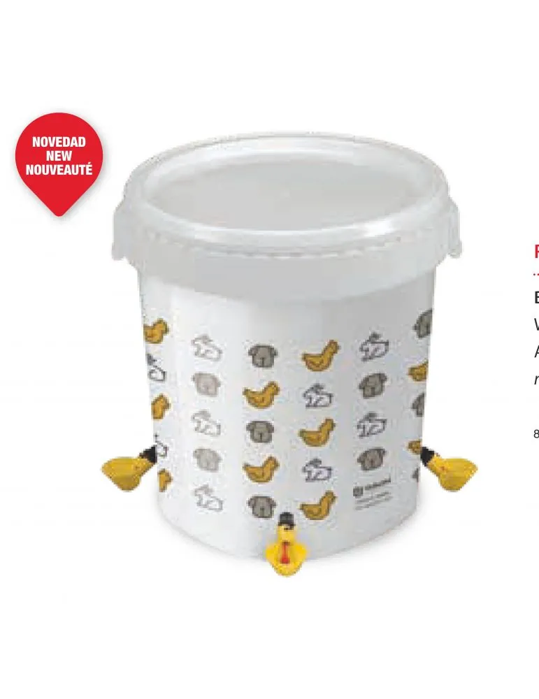 Napájací kýbel pre hydinu s miskami 32l Gaun