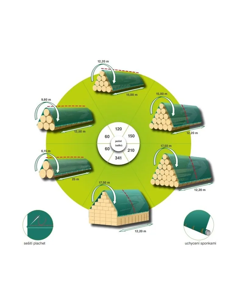 TOPTEX plachta na seno 9,8 x 12,5 m