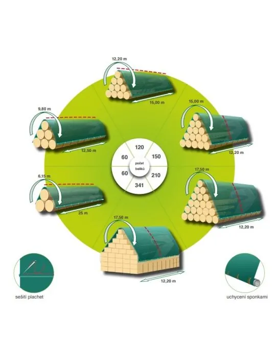 TOPTEX plachta na seno 9,8 x 12,5 m